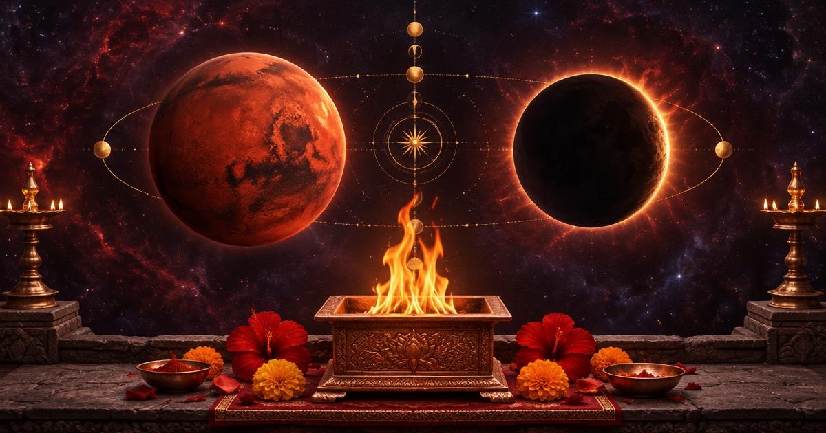 Illustrative traditional pooja arrangement
